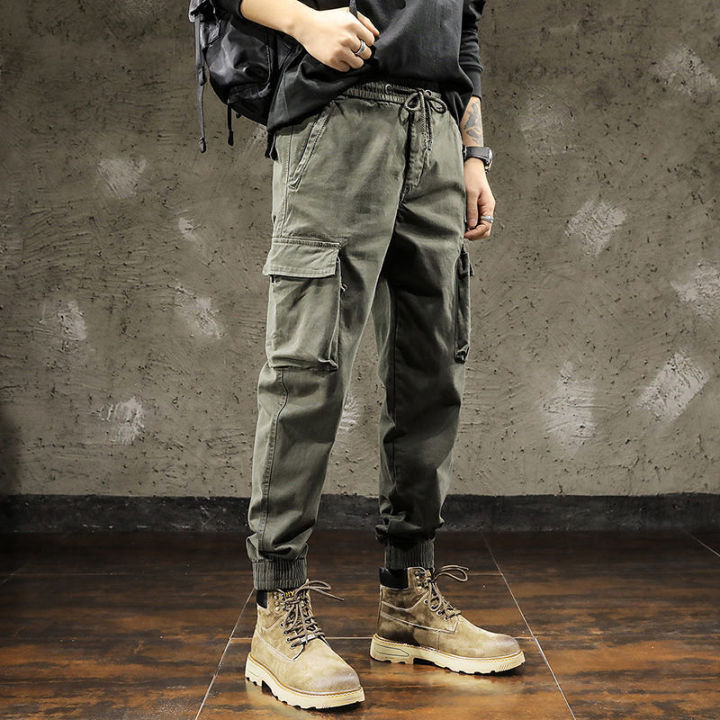 Military Green Cargo Pants Men's Fashion Brand British Yuppie Tactical ...