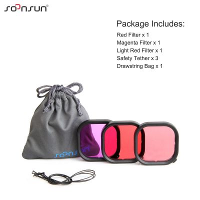 【Big-promotion】 SOONSUN 3-Pack Filters Kit Red Magenta Snorkel Lens Diving Filter For Hero 8 Black Waterproof Protective Housing Filter