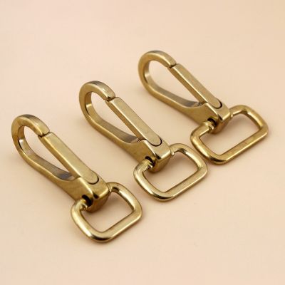 【CC】 1 piece brass snap hook swivel eye push gate trigger clasp for Leather bag strap belt webbing pet dog leash clip