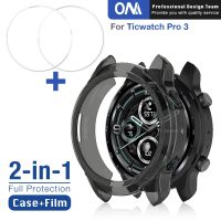 2-in-1 Case and Screen Protector for Ticwatch Pro 3 Pro3 Smart Watch Protective film Cover 9H Quality Tempered Glass Accessories LED Strip Lighting