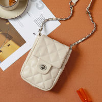 Luxury Diamond Phone Shoulder Bags For Women nd Soft Pu Leather Small Flap Womens Crossbody Bag Handbags Lady Purse Chain