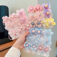 ♈❀ 4/10/20 Pcs/Set New Baby Girl Cute Colors Flower Hair Bands Ponytail Holder Chilren Soft Scrunchies Rubber Kids Hair Accessories