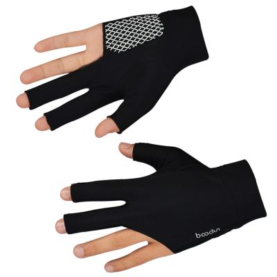 3 Finger Billiards Snooker Professional Glove Show Pool Glovefor Left Right Hand ( Black )