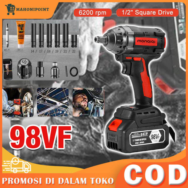 IMPACT WRENCH 98VF Cordless Electric Impact Wrench 13 Buah Set 98V ...