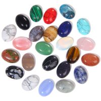 5pc Natural Stone Cabochon Oval Charm Egg Shape Flatback Stone Loose Cabochon for DIY Jewerly Ring Necklace Bracelet Accessories Beads