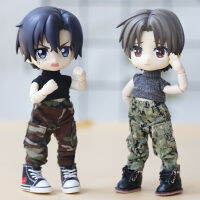 1PCS 112 BJD ตุ๊กตากางเกงสำหรับ Ob11 Obitsu11 Molly GCS Camouflage Overalls เสื้อผ้าตุ๊กตาอุปกรณ์เสริมของเล่นกางเกง T-Shirt