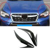 for Subaru Forester 2013-2018 Carbon Fiber Car Sticker Front Headlights Eyebrow Eyelid Trim Cover Accessories