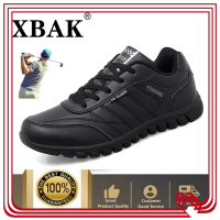 XBAK รองเท้ากอล์ฟสำหรับผู้ชายกันน้ำรองเท้ากอล์ฟผู้ชายหนังกีฬากอล์ฟรองเท้าผ้าใบผู้ชายฝึกอบรมแข็งแรงสนามหญ้ารองเท้ากอล์ฟสีดำสบายกอล์ฟรองเท้ากีฬาลำลองกลางแจ้งมืออาชีพรองเท้ากอล์ฟรองเท้าผ้าใบ,Kasut กอล์ฟ,Kasut กอล์ฟ Lelaki