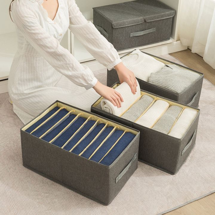 clothes-storage-box-fabric-no-cover-drawer-wardrobe-folding-cotton-linen-finishing-box-dormitory-household-storage-box