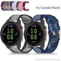 ▥ Nylon Canvas Strap For Garmin Forerunner 255 255S 158 55 245 645M Wrist Band Bracelets For Vivomove HR Vivoactive 3 4 Venu SQ 2