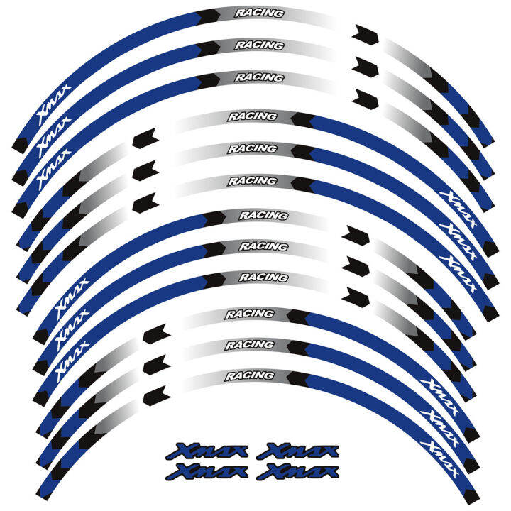 เทปแถบสะท้อนแสงรูปลอกล้อสกูตเตอร์สติกเกอร์แต่งล้อมอเตอร์ไซค์กันน้ำ15-14-อุปกรณ์มอเตอร์ไซค์สำหรับ-yamaha-xmax-300-250