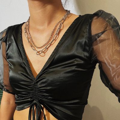 Vintage Layered Link Chain Choker Necklace