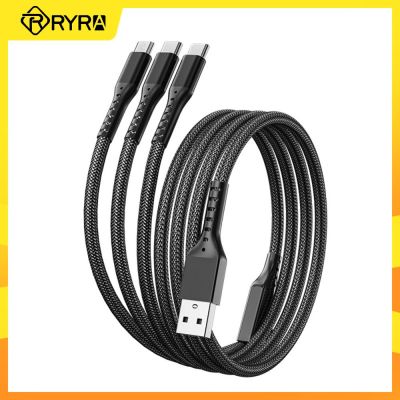 RYRA 5A Super Fast Charging Mobile Phone Data Cable Multifunctional 3-in-1 Charging Cable For Type-c Android Iphone Accessories Wall Chargers