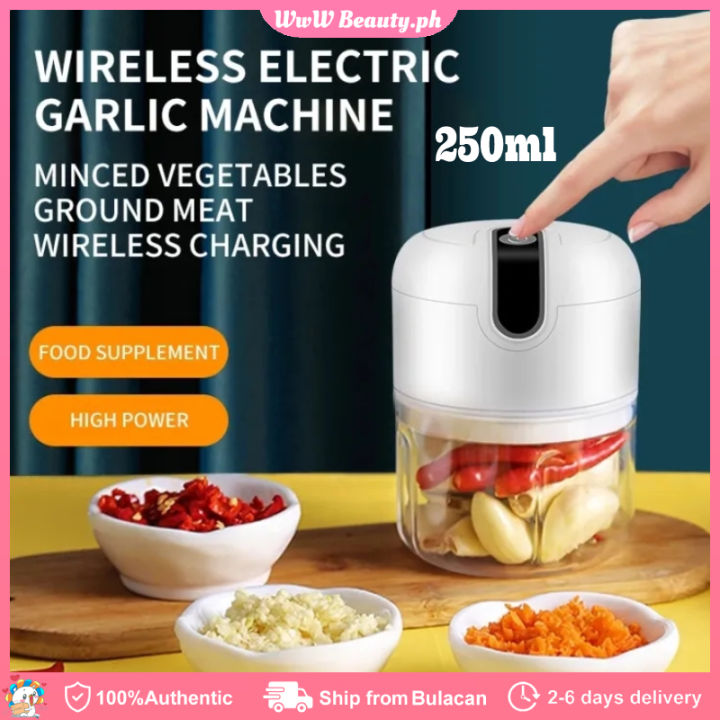 250ml Electric Meat Grinder Garlic Pounder Usb Rechargeable Garlic