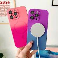 Floveyoo เคสซิลิโคนนิ่มสำหรับชาร์จไร้สายแม่เหล็ก Magsafe สำหรับ iPhone 14 13 12 11 Pro Max 14 Plus ฝาครอบกันกระแทกสีด้าน