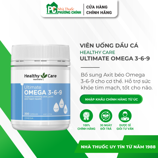 Viên uống omega 3-6-9 healthy care ultimate úc - ảnh sản phẩm 1