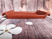 Khay trà gốm tử sa hình cuốn thư gốm sứ Bát Tràng