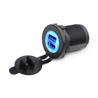 ซ็อกเก็ต USB คู่ชาร์จไฟในรถกันน้ำ USB รถซ็อกเก็ต5โวลต์3.1A ไฟแช็กศัพท์ชาร์จสำหรับทะเลเรือรถจักรยานยนต์