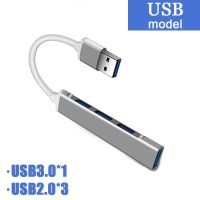 รุ่นจำกัดเท่ห์4ฮับ USB พอร์ต3.0 Extender Type C เป็นตัวแยก USB สำหรับแล็ปท็อปอุปกรณ์เสริม OTG มัลติแท่นวางมือถือสำหรับ Macbook 13 Pro Air PC