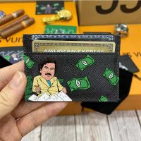 Original Pablo escobar Alec Monopoly Genuine Leather Card Holder Credit ID Cardholder Small Purse Men Gift Hold Money Talk Money Card Holders