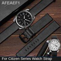 สายนาฬิกาหนังแท้ของแท้สำหรับ Citizen AW0015-08E AW0010-01A อุปกรณ์เสริมรูระบายอากาศของผู้ชายสวมใส่สบายเนื้อนุ่ม20มม.