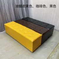 Spot parcel post New Short Foot Shoe Changing Stool Straight Row Sofa Stool Long Stool Solid Wood Leather Stool Stool in Fitting Room Rectangular Long Bar Sofa Stool