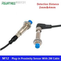 M12 Air Plug Proximity Sensor Detection 2/4mm NPN PNP NO NC Inductive Proximity Switch With 4 Cores 2M Aviation Plug Cable DC AC