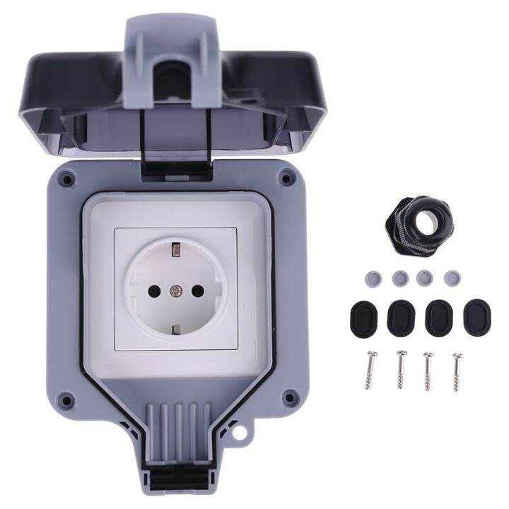 Outdoor Wall Switch Socket IP66 Weather&Dust Proof Power Outlet EU
