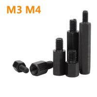 5-50PCS M3 M4  Hex Black Carbon Steel Male Female Standoff Stud Board Pillar Hexagon Threaded PC Computer PCB Motherboard Spacer Nails Screws Fastener