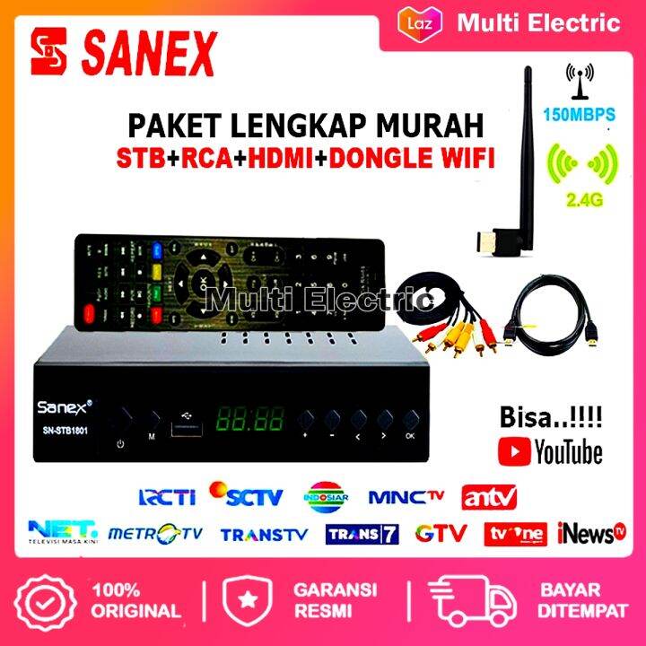SET TOP BOX TV DIGITAL SANEX DVBT2 UHF EWS FULL HD STB TV BOX DIGITAL MURAH SET TOP BOX UNTUK TV