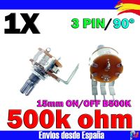 【CW】 1x B500K potentiometer rotary switch ON/OFF 500k ohm ° 15MM 3PIN