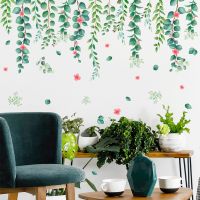 [COD] meter wall stickers plants flowers green vines living room bedroom decoration self-adhesive