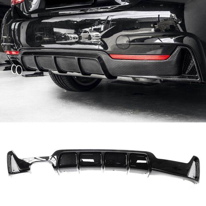 สำหรับ-bmw-f32-f33-f36-4-series-435i-2014-2020-m-กีฬากันชนหลัง-d-iffuser-ลิปคาร์บอนไฟเบอร์ดูรถยาม-s-plitter-สปอยเลอร์แผ่น