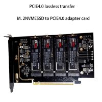 PCI Express 4.0 X16ไปยัง4พอร์ต M.2 NVME อะแดปเตอร์ SSD Raid การ์ด VROC ไรเซอร์การ์ดรองรับ2230 2242 2260 2280ม. 2 NVME SSD