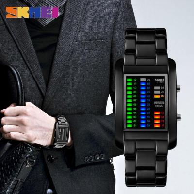 SKMEI นาฬิกาข้อมือสแตนเลส LED หลากสี,นาฬิกาแฟชั่นผู้ชาย50เมตรกันน้ำนาฬิกาข้อมือดิจิตอล1103