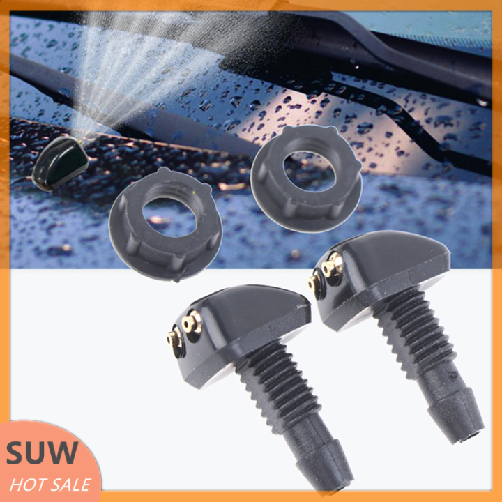 🛵 SUW 2x Universal Front Windshield Washer Wiper Nozzle Sprayer Water
