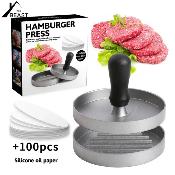 Manual nonstick coating hamburger press Meatloaf press Burger mold