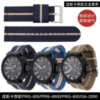 Suitable For Casio PRG-600YB PRW-6600 PRG-650 Army Green Men Canvas Nylon Watch Strap 24Mm 0703