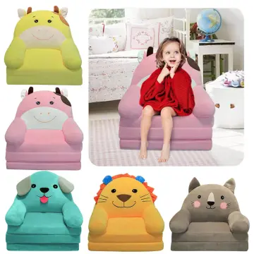 Cushions to Pressure Cushions for Back Support Plush Foldable Kids Sofa  Backrest Armchair 2 In 1 Foldable Children Sofa Cute Cartoon Lazy Sofa