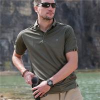 【Ready】? Archon lapel quick-drying t-shirt mens quick-drying short-sleeved loose summer shirt outdoor sports tactical shirt