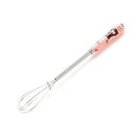 Stainless Steel Egg Whisk Mixer Cartoon Ceramic Handle Hand Eggs Beater Kitchen Tool(Pink)