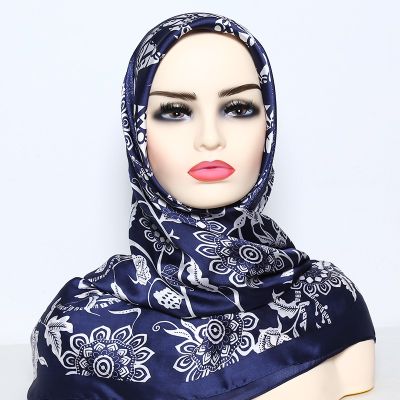 Ladies Letter Floral Printed Square 110x110cm Imitated Silk Soft Scarf Shawl Bidang 45 Muslim Hijab