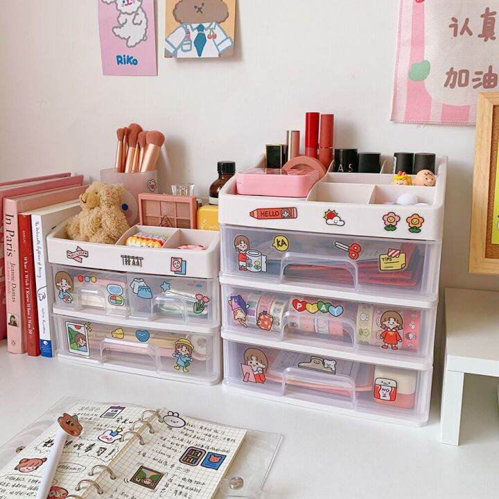 minkys-kawaii-large-capacity-transparent-drawer-type-desktop-organizer-desk-storage-box-pen-holder-school-office-stationery