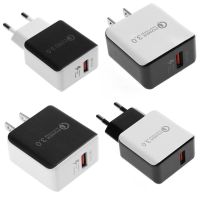 เครื่องชาร์จ3.0 QC 3.0ที่ชาร์จเร็วสหภาพยุโรปสหรัฐแบบชาร์จเร็วชาร์จ USB แบบรวดเร็ว18W เหมาะสำหรับ Samsung ที่เหมาะกับอะแดปเตอร์ติดผนัง LG Huawei