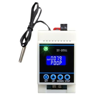 220V Digital LCD Temperature Controller Module Thermostat Switch With Probe Over-Heat Alarm Heating &amp; Cooling Control