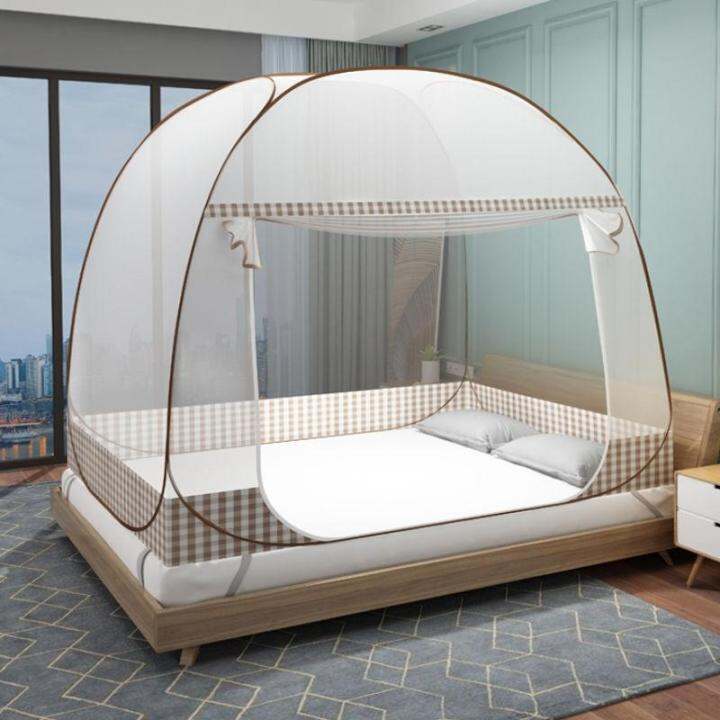 Foldable yurt mosquito net installation-free household double door 1.5 ...