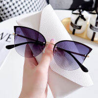 Trendy CAT EYE แว่นตากันแดดผู้หญิง2023 rimless แฟชั่นแว่นตา VINTAGE lentes de solir Description: