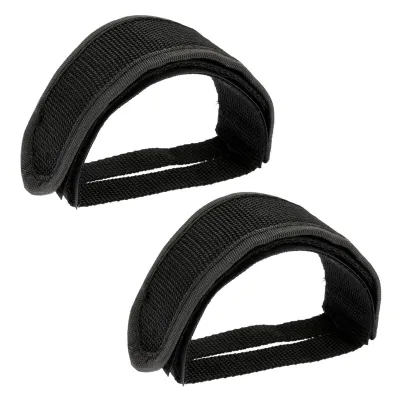 2X Soldier Fixed Gear Fixie BMX Bike Bicycle Anti Slip Double Adhesive Straps Pedal Toe Clip Strap Belt Black