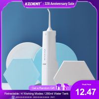 ZZOOI AZDENT Oral Irrigator 4 Modes USB Rechargeable Water Dental Flosser Cordless Portable Electric Teeth Cleaner 280ml Water Tank