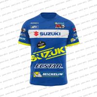 2023 New Blue Motorcycle Racing Fans Track Mens T-shirt Suitable for Suzuki Gsxrr Model Fashion Sports Leisure Summer Top